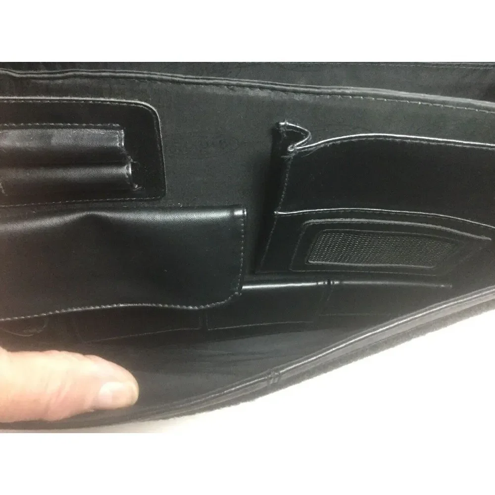 Terrapin Deluxe Black Leather‎ Messenger Bag Mobile Office Briefcase Business